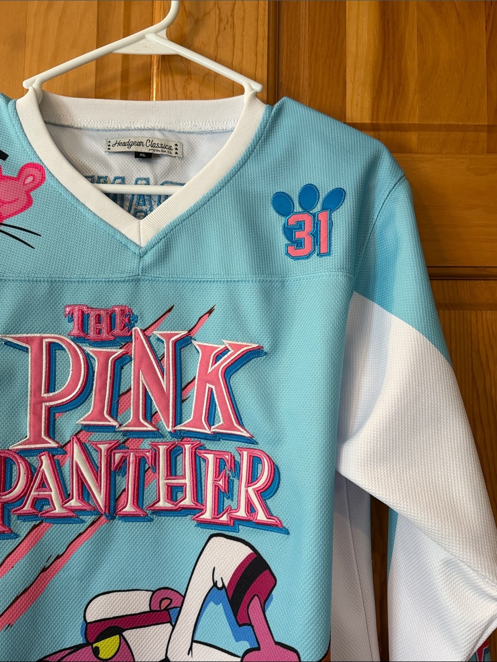 Pink Panther Jersey in Light Blue & White by Headgear Classics